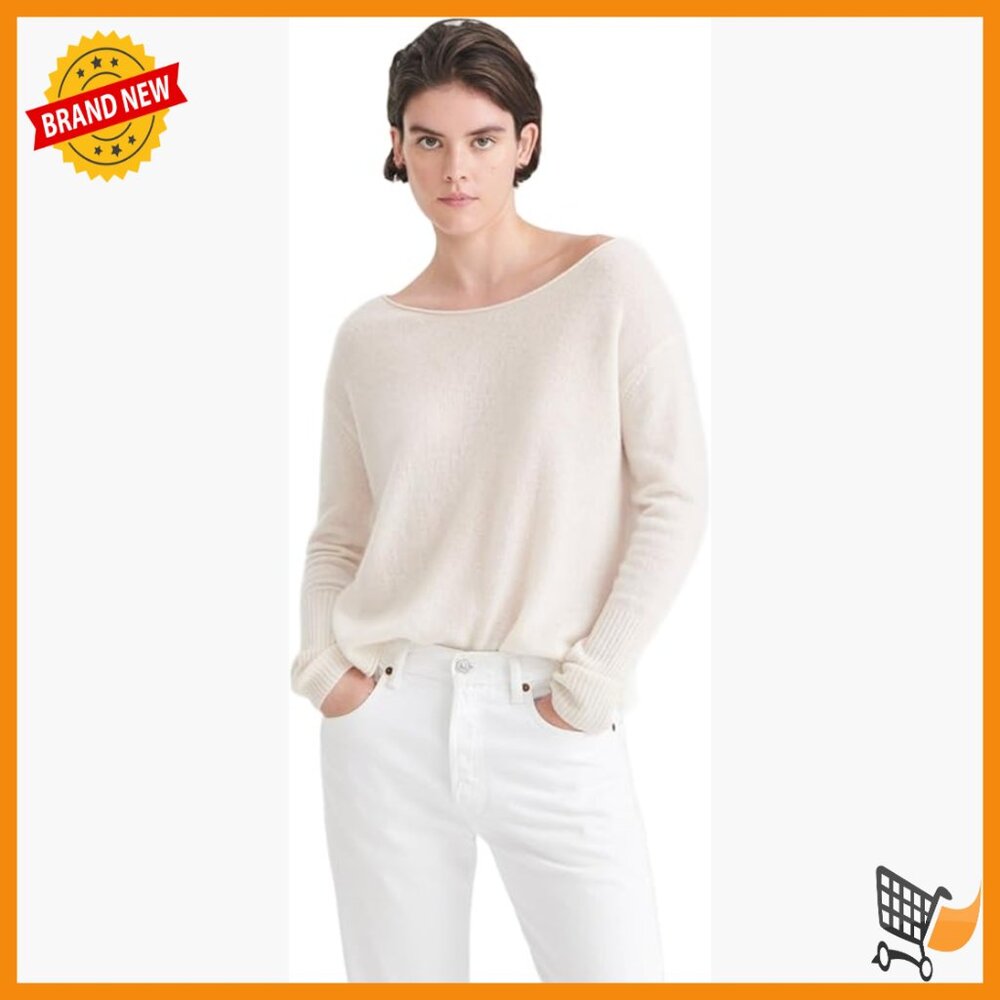 Lightweight Cashmere Pullover Sweater Boatneck Re… - image 1